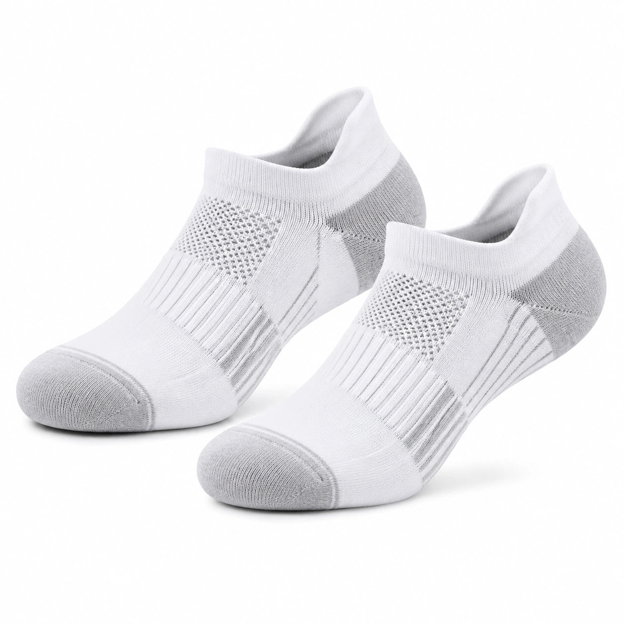 Chaussettes de sport 35-38 en maille blanc et gris respirantes