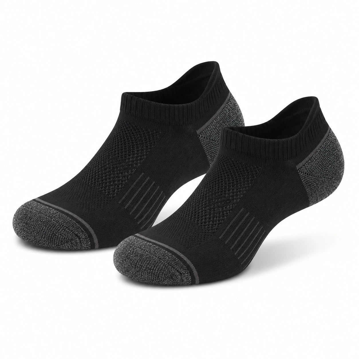 Chaussettes basses 39-42 en maille noire pour sport respirantes