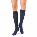Chaussettes mi-bas 35-38 textile extensible bleu marine unies