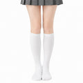 Chaussettes hautes 39-42 blanches en maille textile style uni