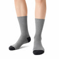 Chaussettes mi-mollet 35-38 textile gris noir côtelées pour usage quotidien