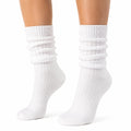 Chaussettes 43-46 en maille blanche côtelée à revers souple