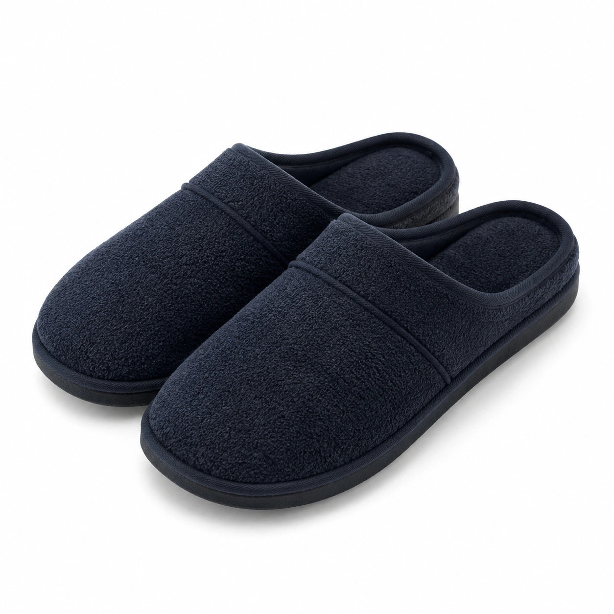 Chaussons 36/37 en textile bleu marine pour intérieur à enfiler