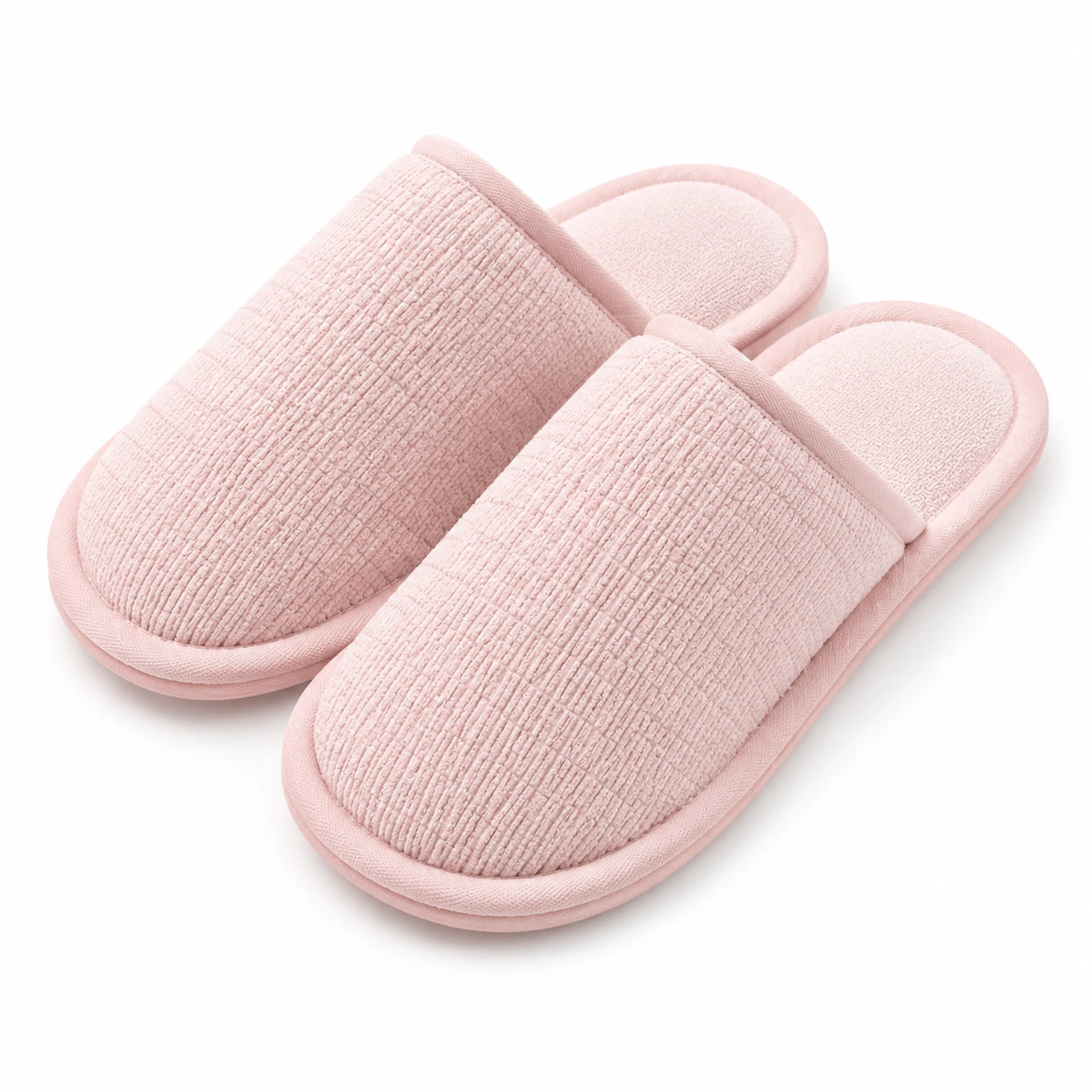 Pantoufles 40/41 en textile rose pour intérieur à enfiler
