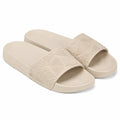 Claquettes taille 36/37 en matière synthétique beige à bride texturée pour usage quotidien