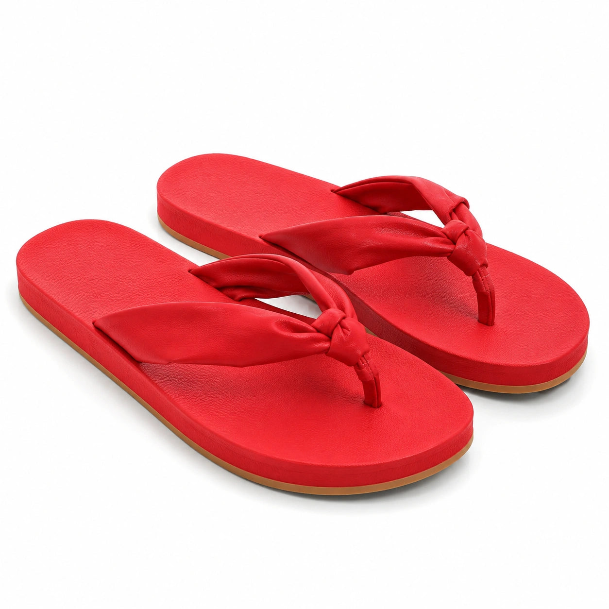 Tongs 40/41 en matière synthétique rouge à nœud pour plage et loisirs